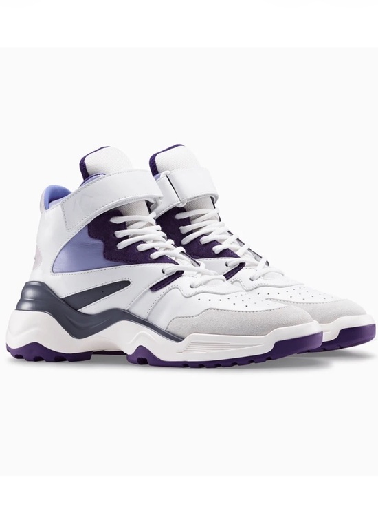 Shoes - New! KOIO Aerobics Pearl Leather High Top Chunky Sneakers White Purple